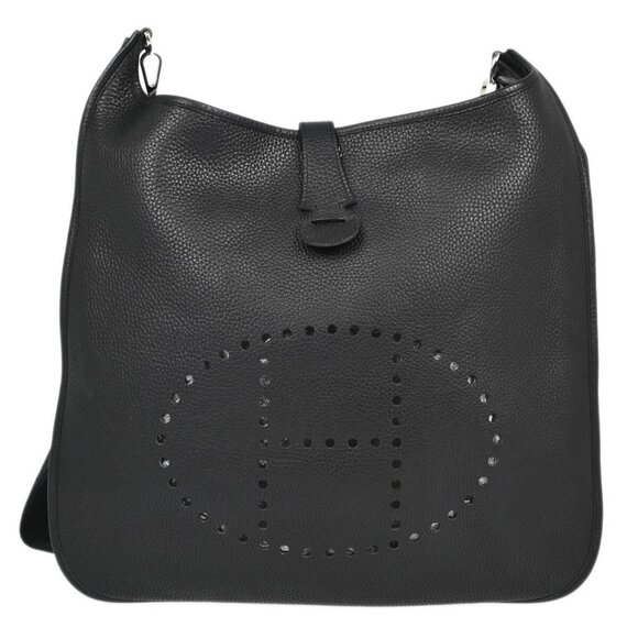 Hermes Black Taurillon Clemence Evelyne II 41 TGM Shoulder Bag RB□I XX91769 - Picture 1 of 10